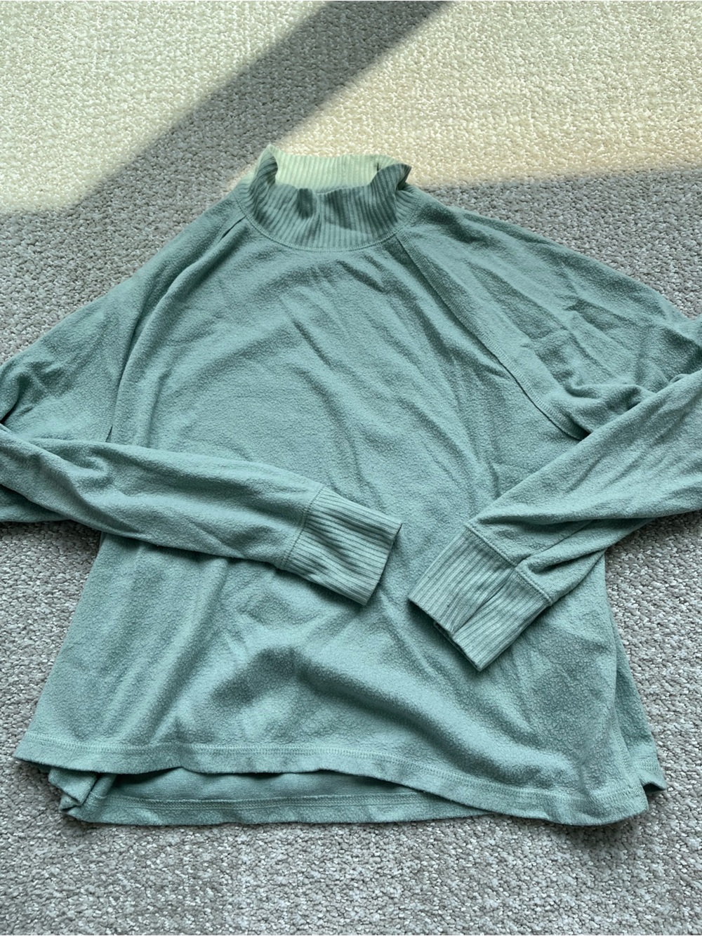 Abercrombie & Fitch Mint Ribbed Knit Faux Neck Sweater
